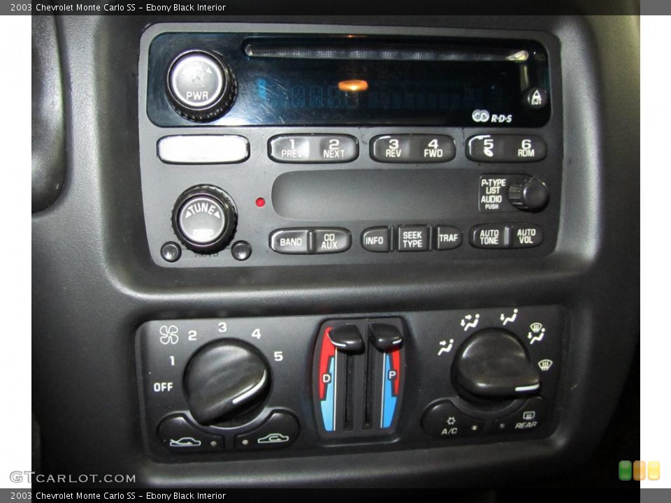 Ebony Black Interior Controls for the 2003 Chevrolet Monte Carlo SS #43932094