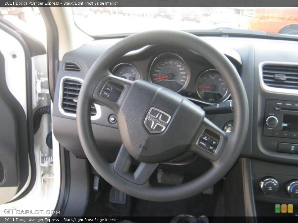 Black/Light Frost Beige Interior Steering Wheel for the 2011 Dodge Avenger Express #43938619