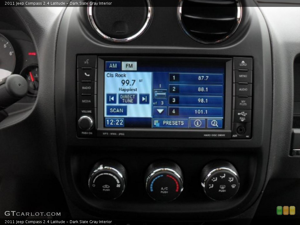 Dark Slate Gray Interior Controls for the 2011 Jeep Compass 2.4 Latitude #43941919