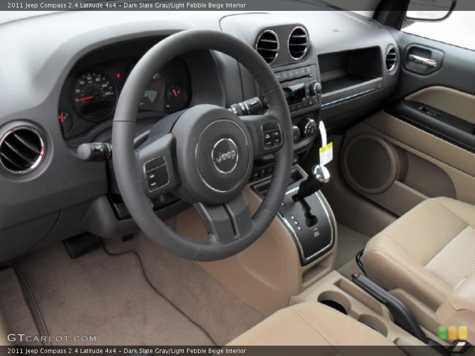 Dark Slate Gray/Light Pebble Beige Interior Prime Interior for the 2011 Jeep Compass 2.4 Latitude 4x4 #43942479