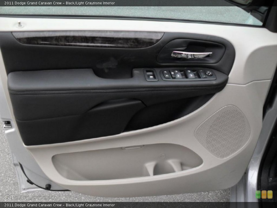 Black/Light Graystone Interior Door Panel for the 2011 Dodge Grand Caravan Crew #43944171