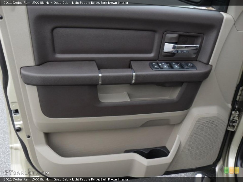 Light Pebble Beige/Bark Brown Interior Door Panel for the 2011 Dodge Ram 1500 Big Horn Quad Cab #43946171