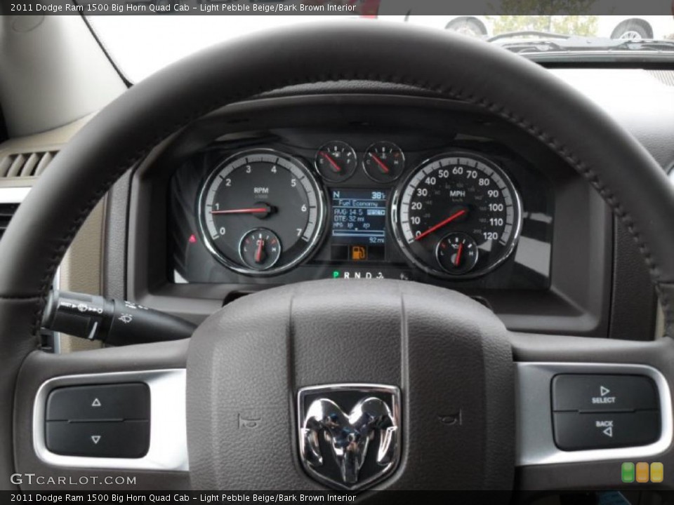Light Pebble Beige/Bark Brown Interior Gauges for the 2011 Dodge Ram 1500 Big Horn Quad Cab #43946215