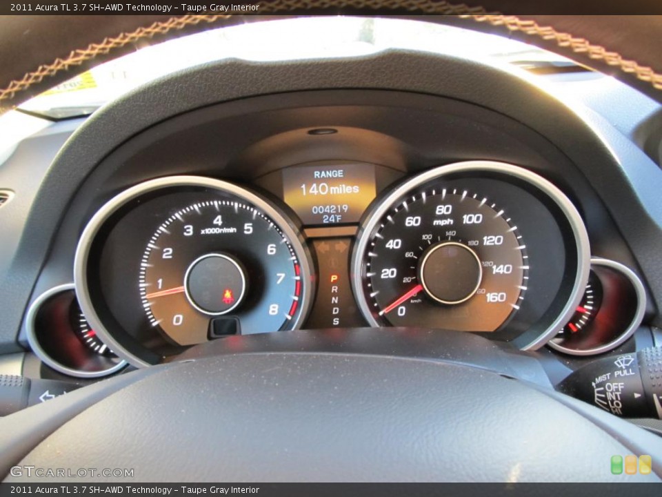 Taupe Gray Interior Gauges for the 2011 Acura TL 3.7 SH-AWD Technology #43949301