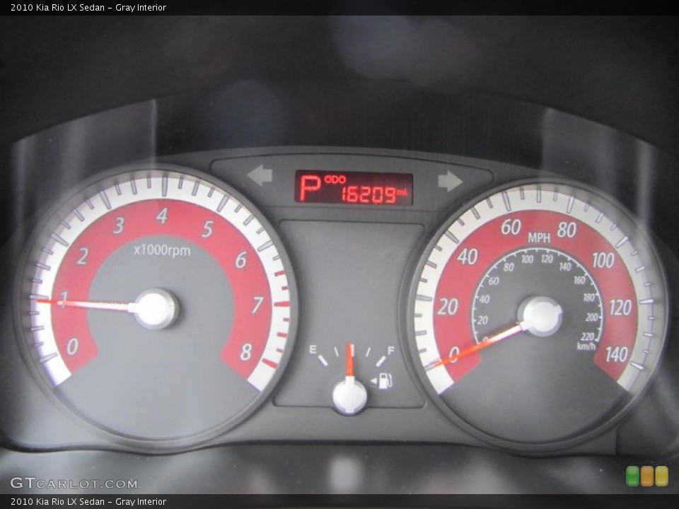 Gray Interior Gauges for the 2010 Kia Rio LX Sedan #43954182