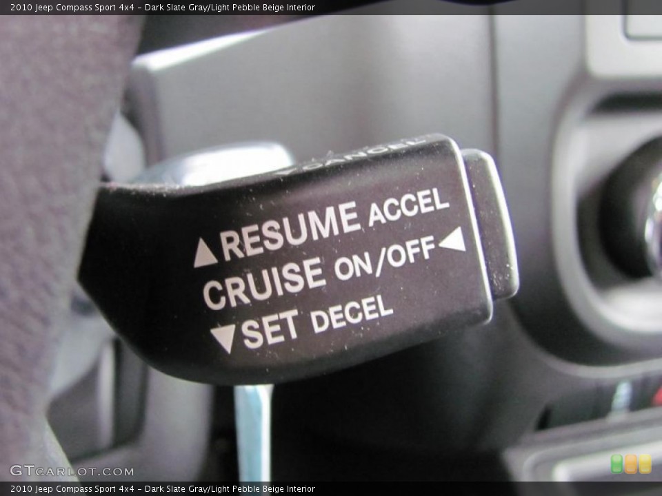 Dark Slate Gray/Light Pebble Beige Interior Controls for the 2010 Jeep Compass Sport 4x4 #43954460