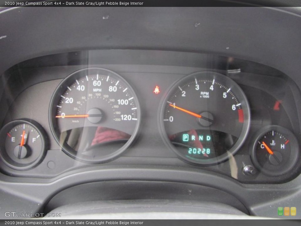 Dark Slate Gray/Light Pebble Beige Interior Gauges for the 2010 Jeep Compass Sport 4x4 #43954466