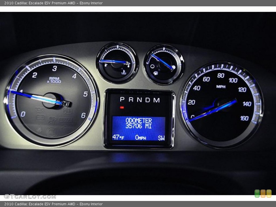 Ebony Interior Gauges for the 2010 Cadillac Escalade ESV Premium AWD #43958654