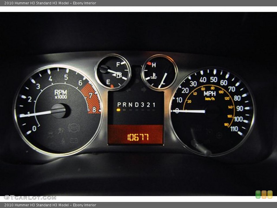 Ebony Interior Gauges for the 2010 Hummer H3  #43959456