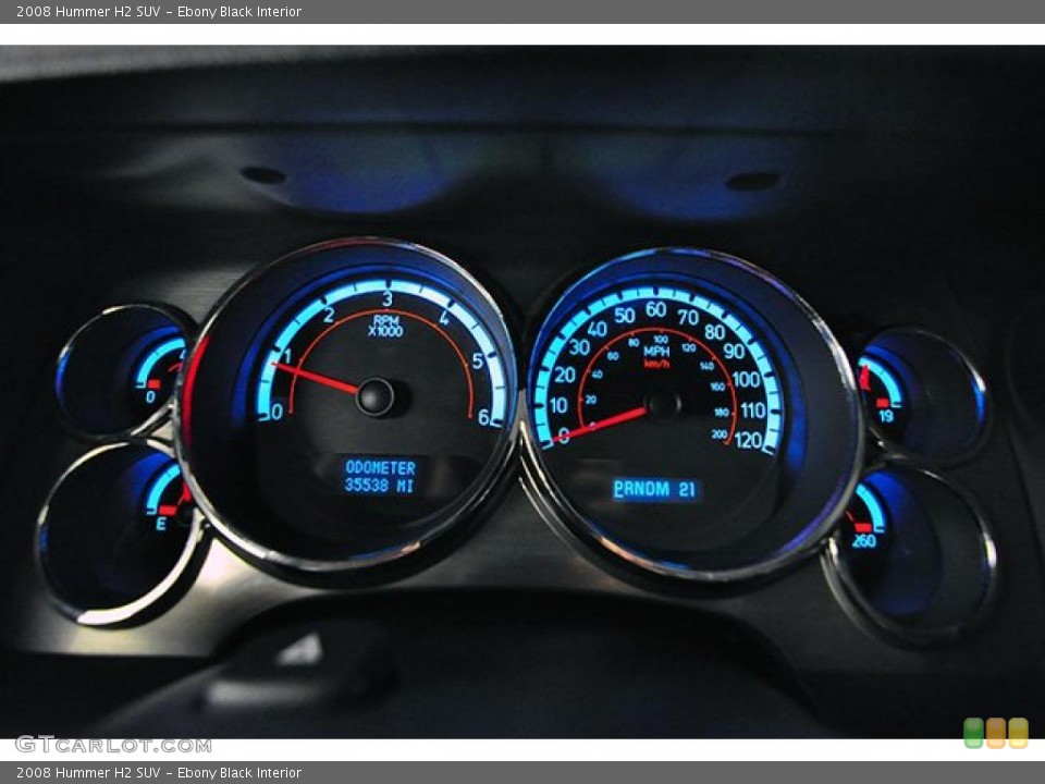 Ebony Black Interior Gauges for the 2008 Hummer H2 SUV #43960776