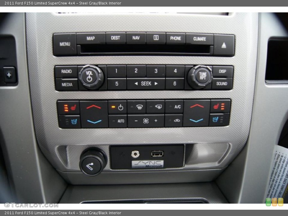Steel Gray/Black Interior Controls for the 2011 Ford F150 Limited SuperCrew 4x4 #43966192