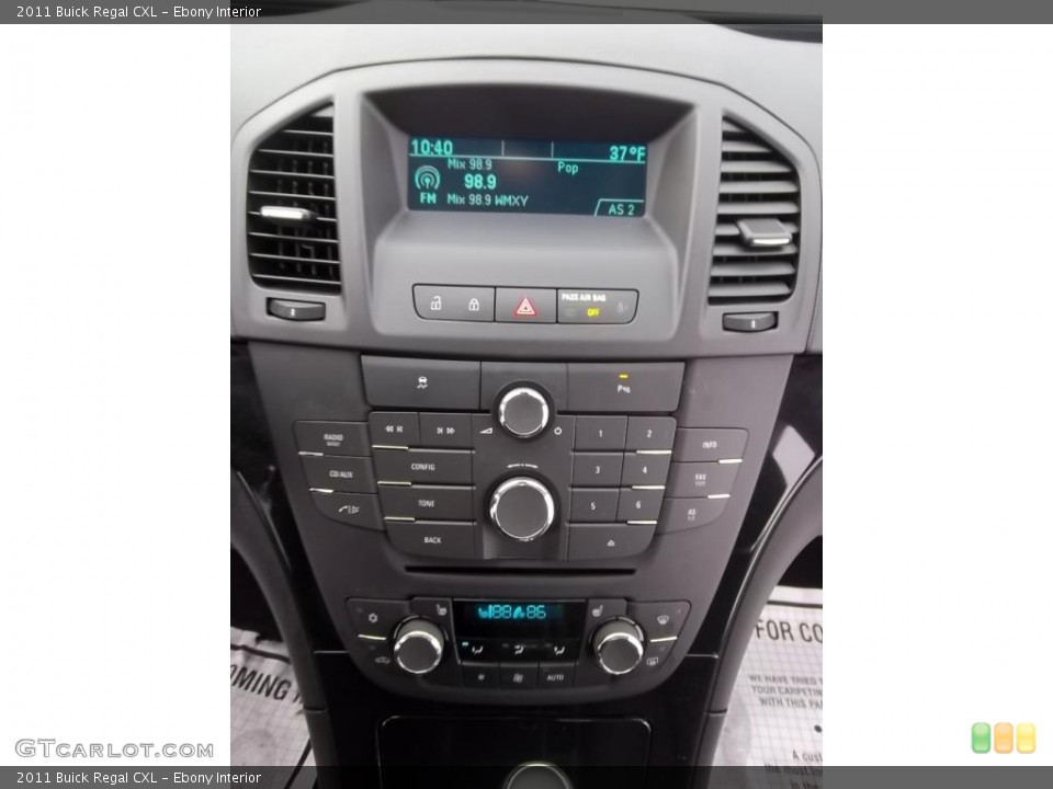 Ebony Interior Controls for the 2011 Buick Regal CXL #43988968