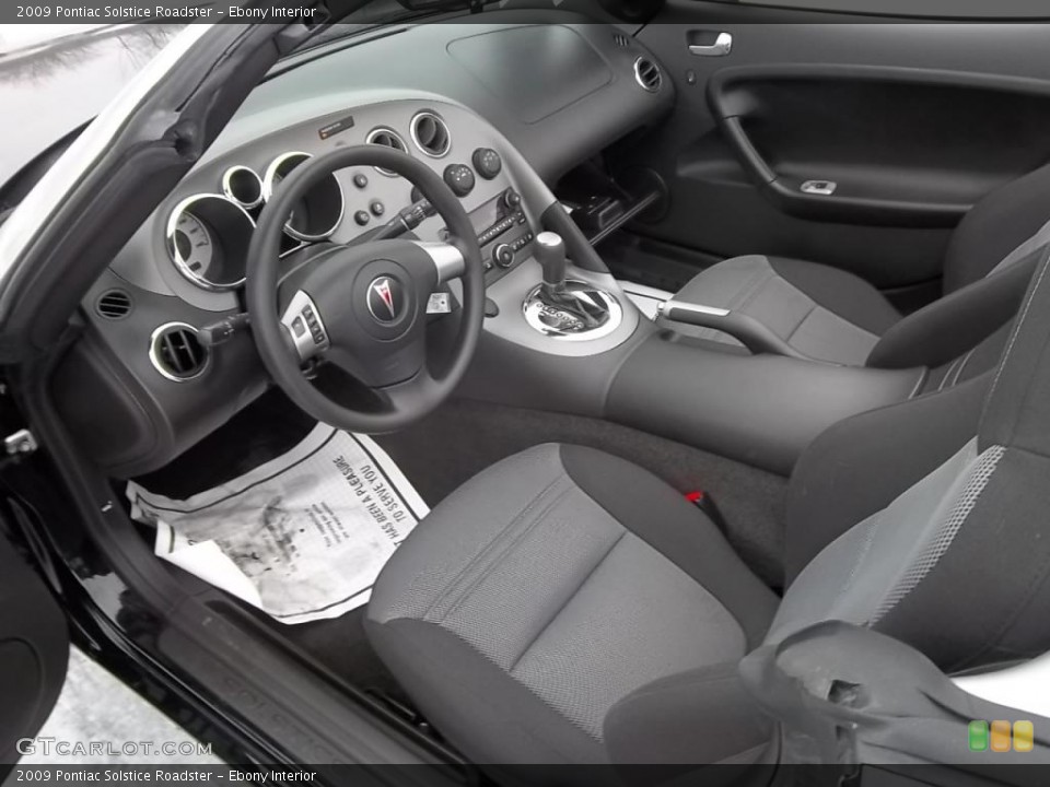 Ebony Interior Prime Interior for the 2009 Pontiac Solstice Roadster #43989096
