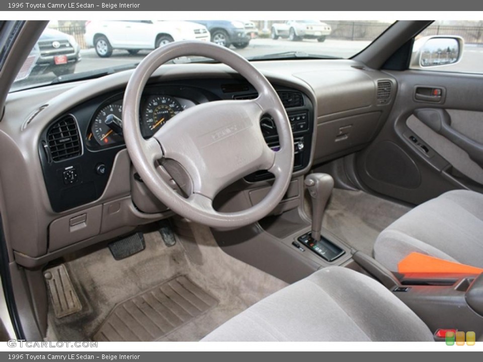 Beige Interior Prime Interior for the 1996 Toyota Camry LE Sedan #44013236