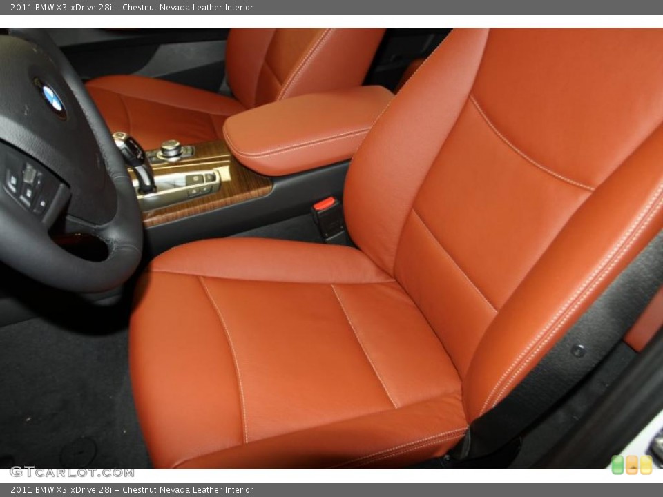 Chestnut Nevada Leather Interior Photo for the 2011 BMW X3 xDrive 28i #44038024