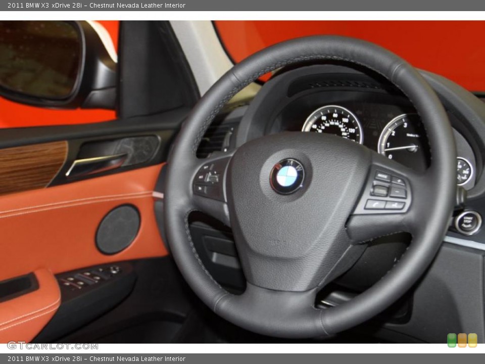 Chestnut Nevada Leather Interior Steering Wheel for the 2011 BMW X3 xDrive 28i #44038040