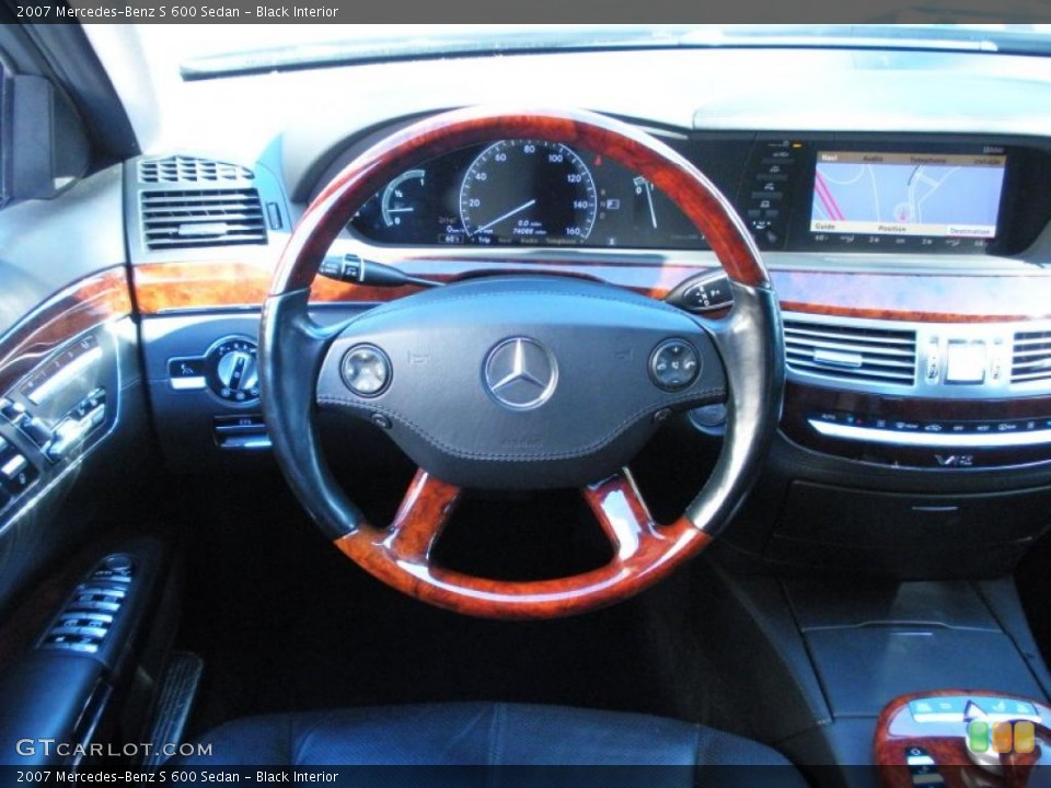 Black Interior Steering Wheel for the 2007 Mercedes-Benz S 600 Sedan #44040508