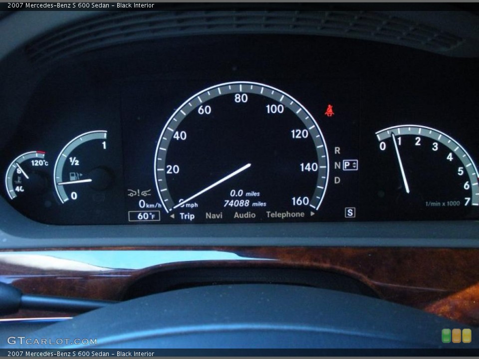 Black Interior Gauges for the 2007 Mercedes-Benz S 600 Sedan #44040524