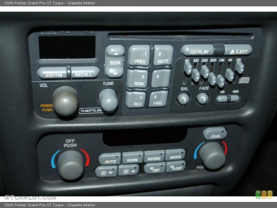 Graphite Interior Controls for the 2000 Pontiac Grand Prix GT Coupe #44045724