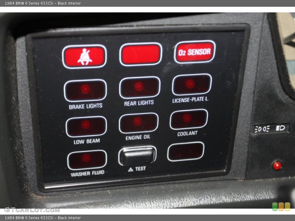 Black Interior Controls for the 1984 BMW 6 Series 633CSi #44047744