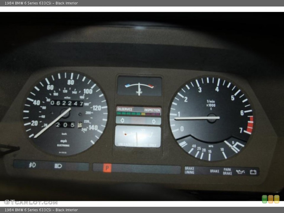 Black Interior Gauges for the 1984 BMW 6 Series 633CSi #44047996