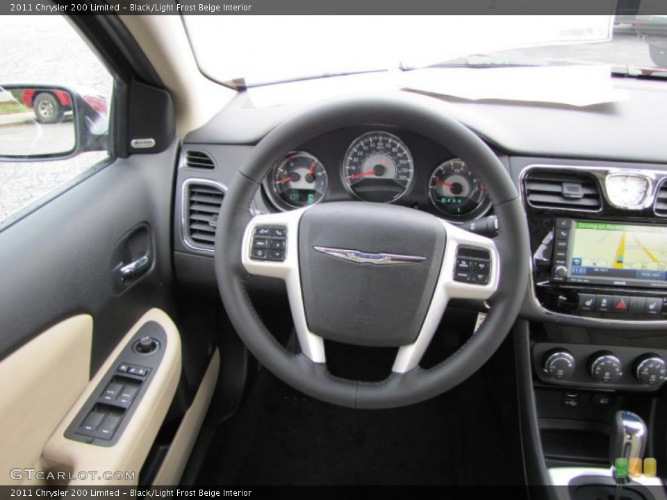 Black/Light Frost Beige Interior Steering Wheel for the 2011 Chrysler 200 Limited #44054073
