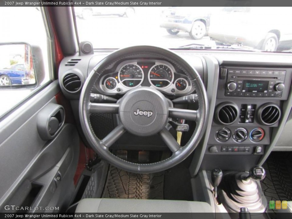 Dark Slate Gray/Medium Slate Gray Interior Controls for the 2007 Jeep Wrangler Unlimited Rubicon 4x4 #44056164
