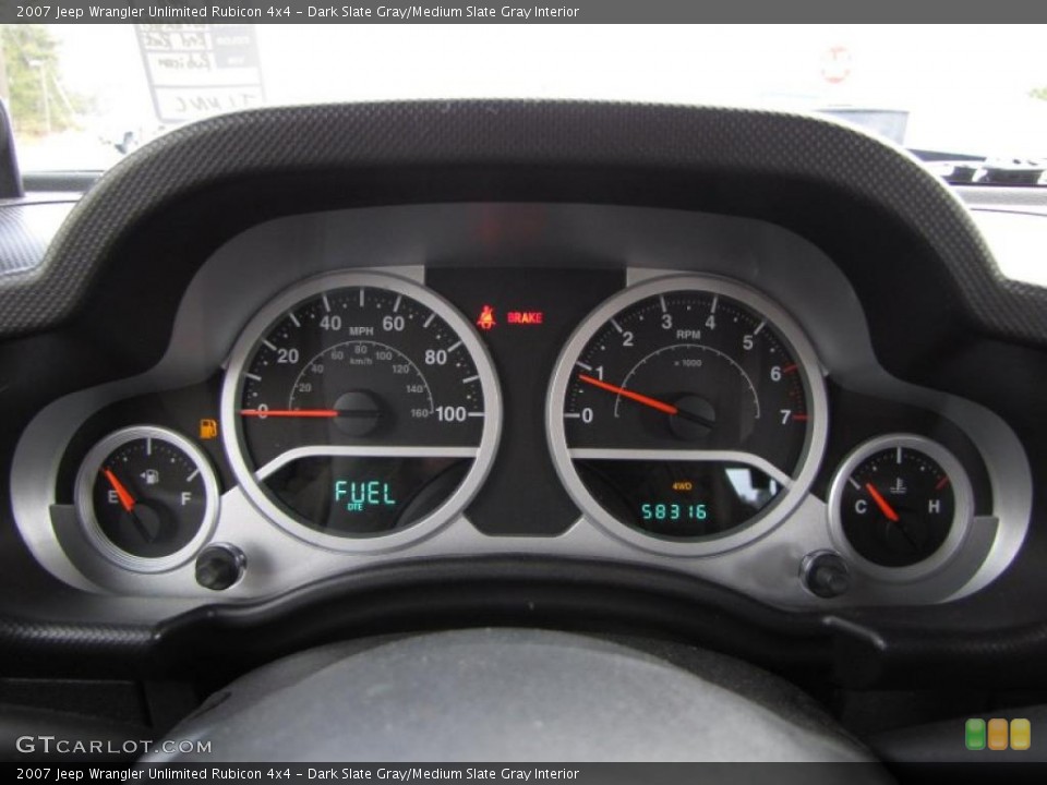 Dark Slate Gray/Medium Slate Gray Interior Dashboard for the 2007 Jeep Wrangler Unlimited Rubicon 4x4 #44056192