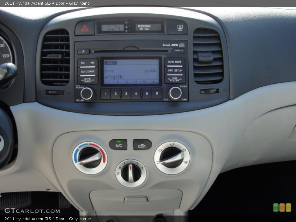 Gray Interior Controls for the 2011 Hyundai Accent GLS 4 Door #44073173