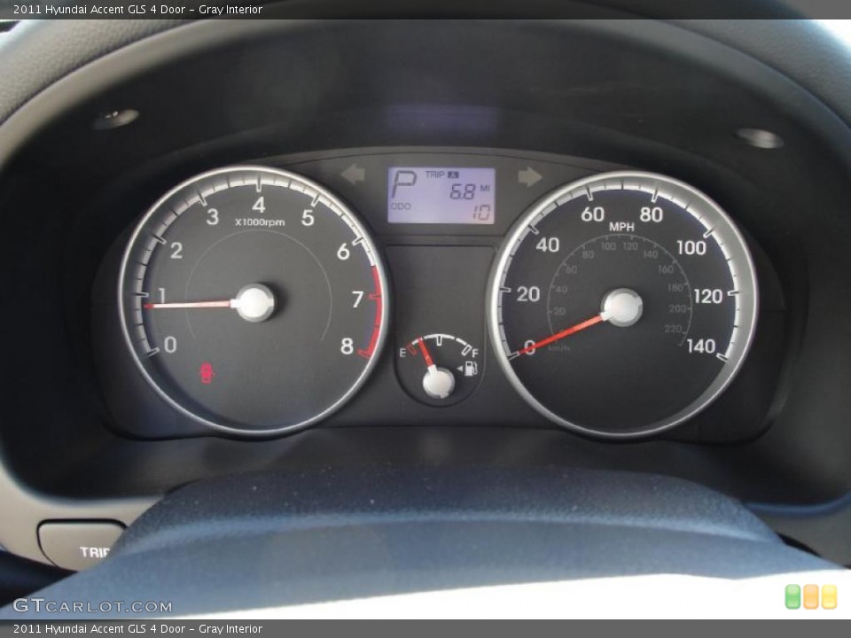 Gray Interior Gauges for the 2011 Hyundai Accent GLS 4 Door #44073230