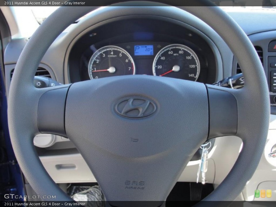 Gray Interior Steering Wheel for the 2011 Hyundai Accent GLS 4 Door #44074042
