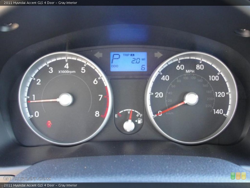 Gray Interior Gauges for the 2011 Hyundai Accent GLS 4 Door #44074062