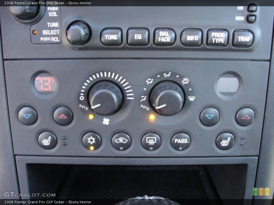 Ebony Interior Controls for the 2008 Pontiac Grand Prix GXP Sedan #44079626