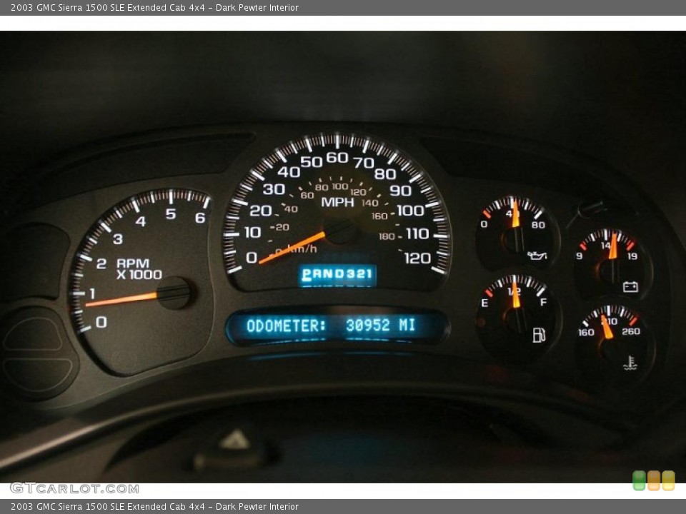 Dark Pewter Interior Gauges for the 2003 GMC Sierra 1500 SLE Extended Cab 4x4 #44080354