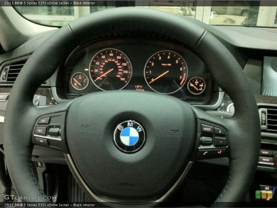 Black Interior Steering Wheel for the 2011 BMW 5 Series 535i xDrive Sedan #44082870