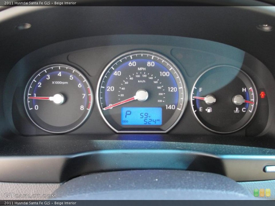 Beige Interior Gauges for the 2011 Hyundai Santa Fe GLS #44099826