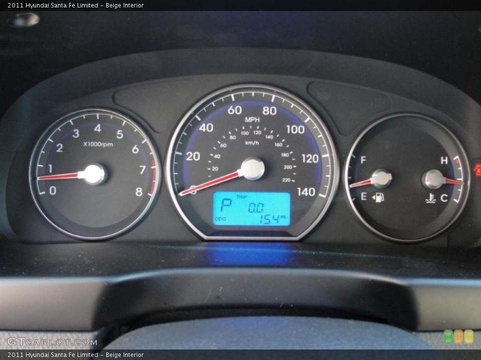 Beige Interior Gauges for the 2011 Hyundai Santa Fe Limited #44100348