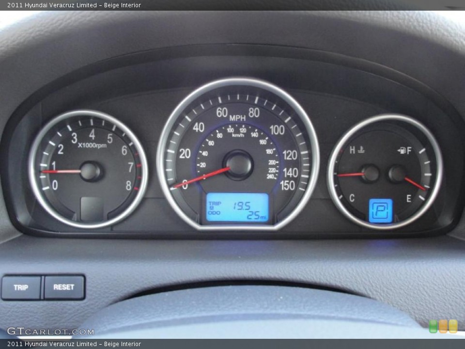 Beige Interior Gauges for the 2011 Hyundai Veracruz Limited #44109294