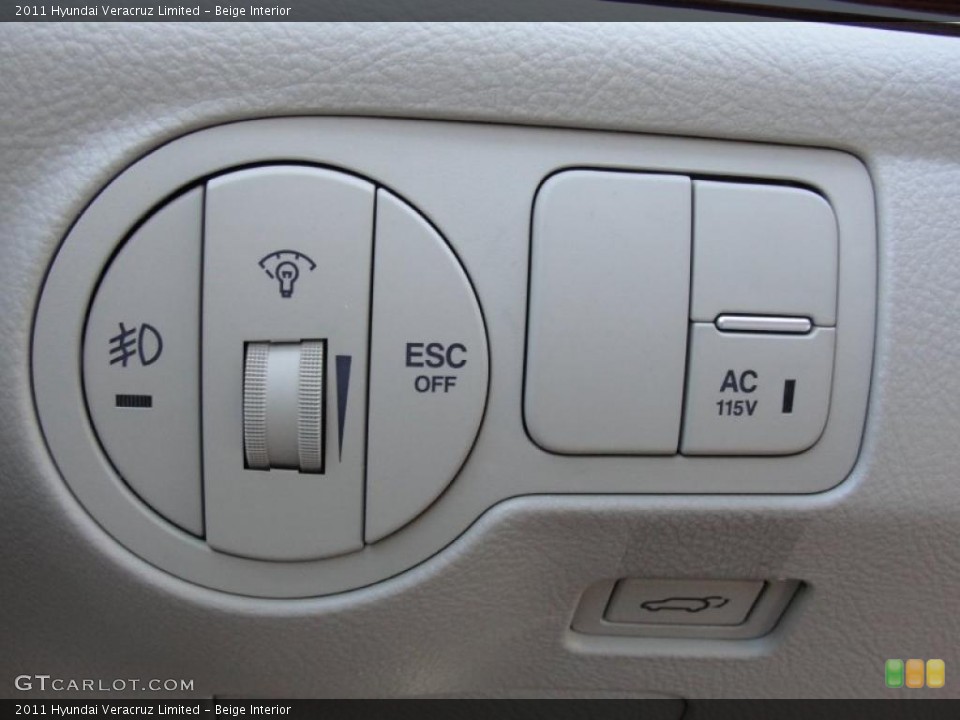 Beige Interior Controls for the 2011 Hyundai Veracruz Limited #44109310