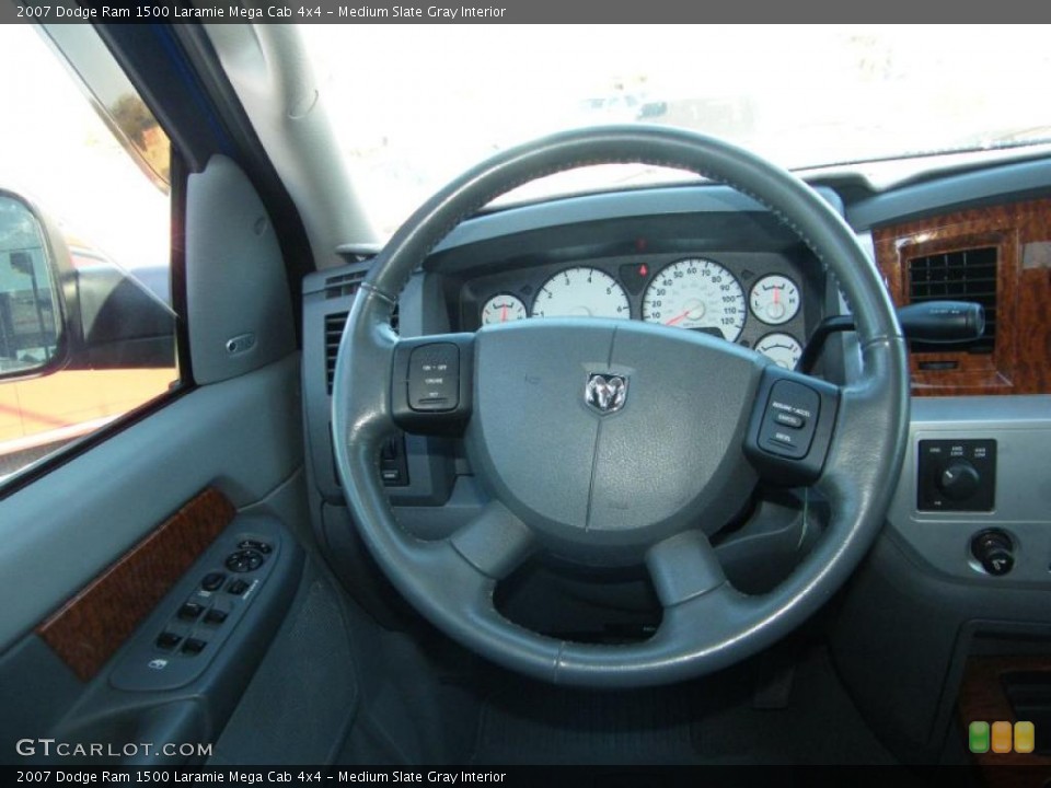 Medium Slate Gray Interior Steering Wheel for the 2007 Dodge Ram 1500 Laramie Mega Cab 4x4 #44117622