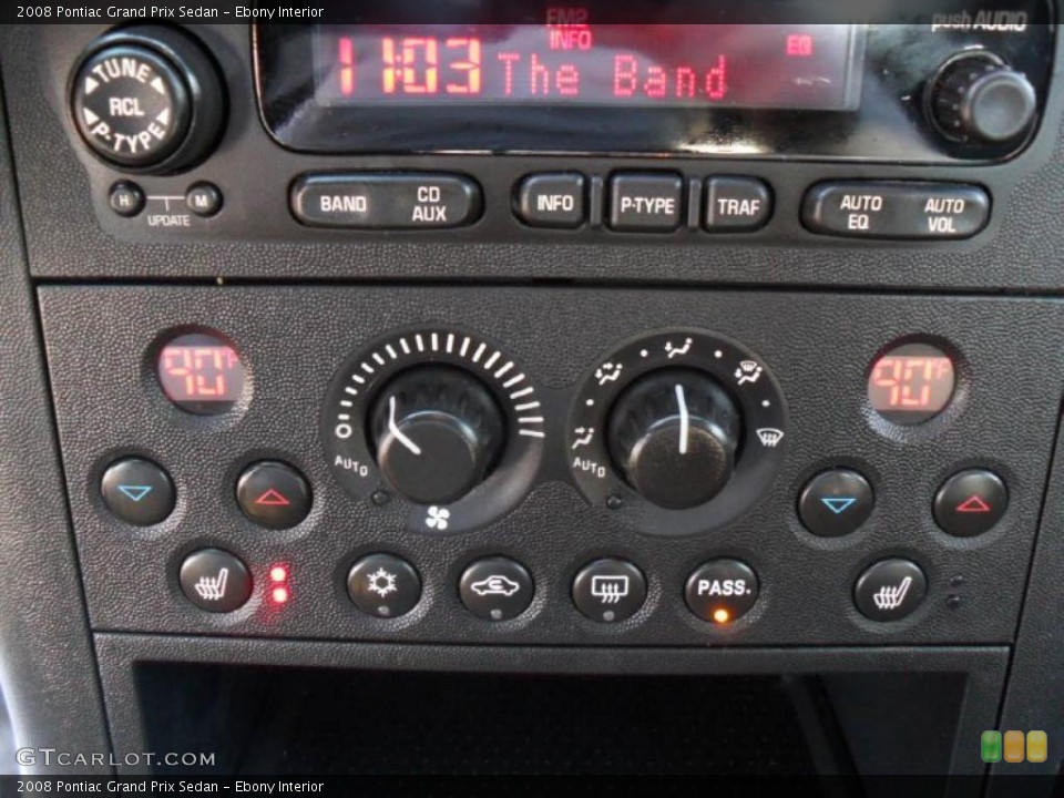 Ebony Interior Controls for the 2008 Pontiac Grand Prix Sedan #44118670