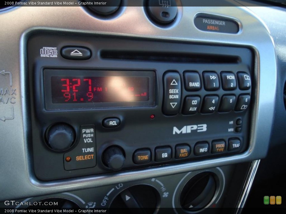 Graphite Interior Controls for the 2008 Pontiac Vibe  #44122422