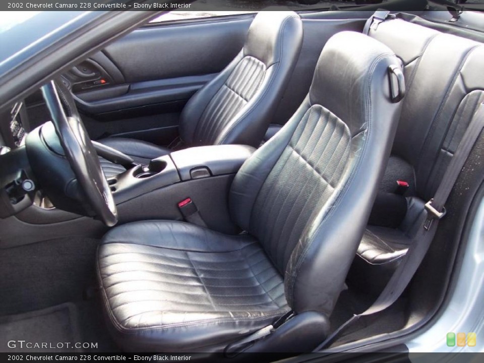 Ebony Black Interior Photo for the 2002 Chevrolet Camaro Z28 Convertible #44125635