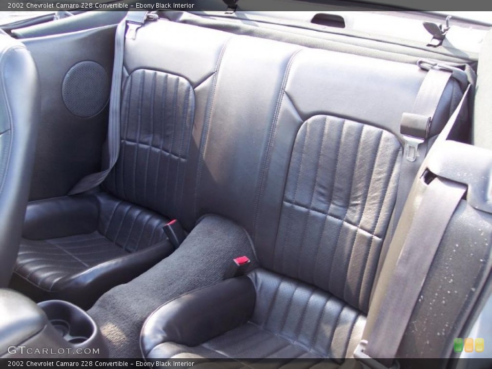 Ebony Black Interior Photo for the 2002 Chevrolet Camaro Z28 Convertible #44125718