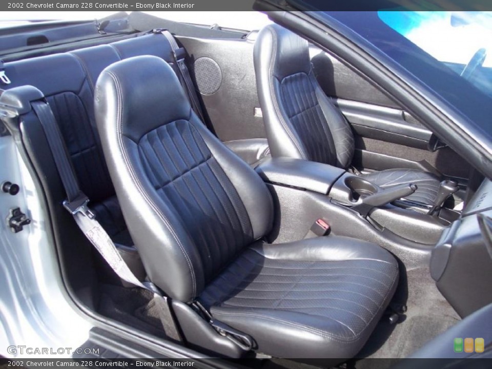 Ebony Black Interior Photo for the 2002 Chevrolet Camaro Z28 Convertible #44125746