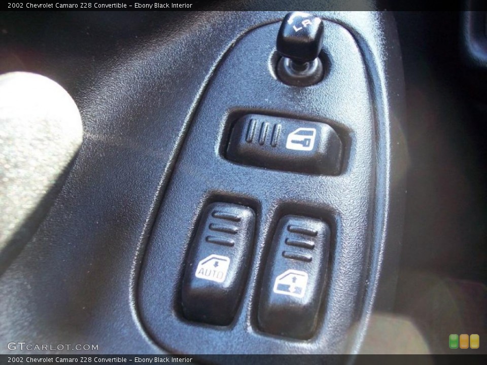 Ebony Black Interior Controls for the 2002 Chevrolet Camaro Z28 Convertible #44126082