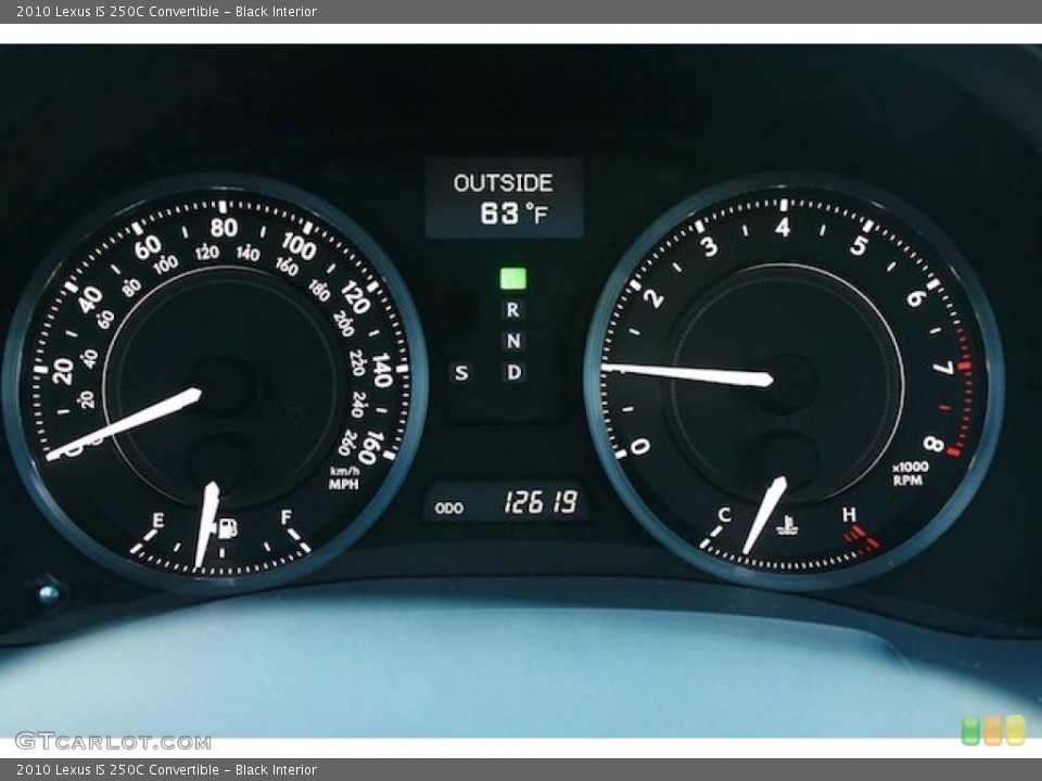 Black Interior Gauges for the 2010 Lexus IS 250C Convertible #44138162