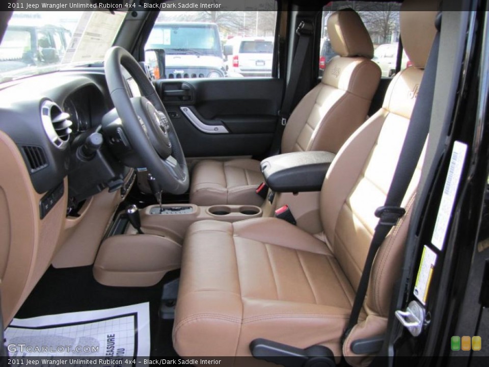 Black/Dark Saddle Interior Photo for the 2011 Jeep Wrangler Unlimited Rubicon 4x4 #44140766