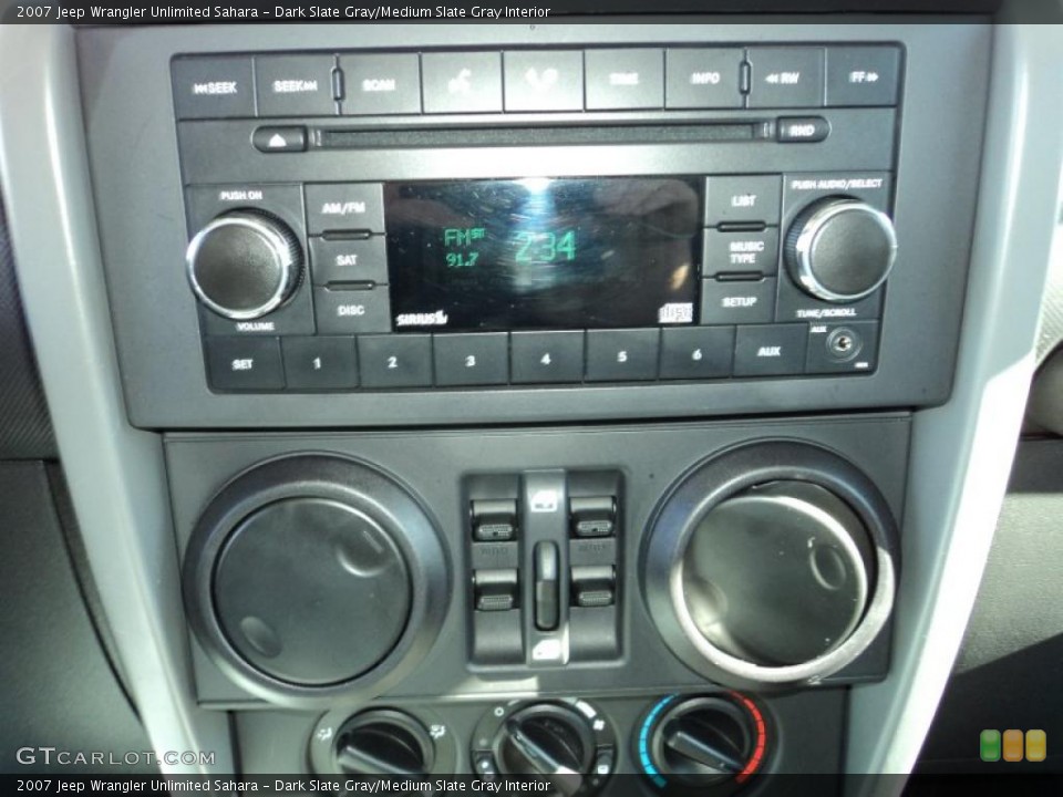 Dark Slate Gray/Medium Slate Gray Interior Controls for the 2007 Jeep Wrangler Unlimited Sahara #44143667