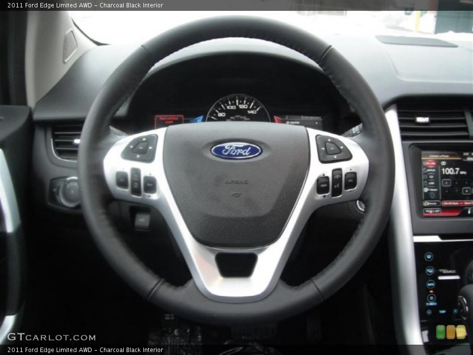 Charcoal Black Interior Steering Wheel for the 2011 Ford Edge Limited AWD #44144171